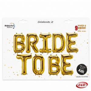 Zlatni folija baloni s natpisom Bride to Be, set od 9 komada, dimenzije 40 cm