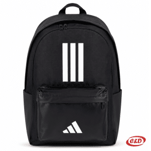 crni školski ruksak s bijelim Adidas znakom od kože i poliestera, vodootporan