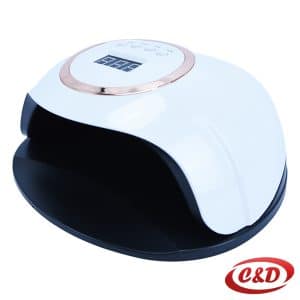 Bijela UV LED lampa za nokte 168 W sa zlatnim detaljima i 60 dioda