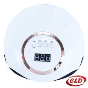 Bijela UV LED lampa za nokte 168 W sa zlatnim detaljima i 60 dioda