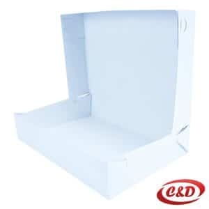 bijela kartonska kutija za kolače bez prozora dimenzija 34 × 23,5 × 7 cm