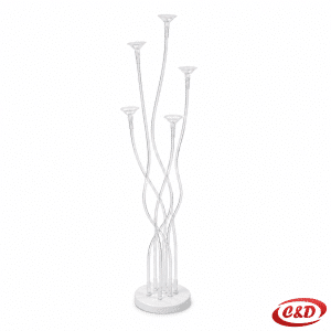 prozirni plastični stalak za balone s 5 štapića i podlogom visine 50 cm