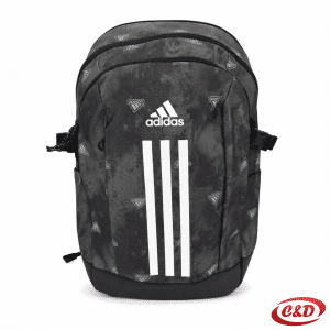 zeleni Adidas ruksak od vodootpornog poliestera s bijelim natpisom, dvije pregrade i anatomskim leđima