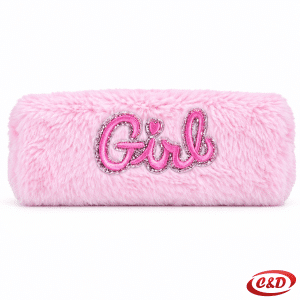 roza plišana pernica s natpisom Rozi Girl dimenzija 22 × 12 × 10 cm