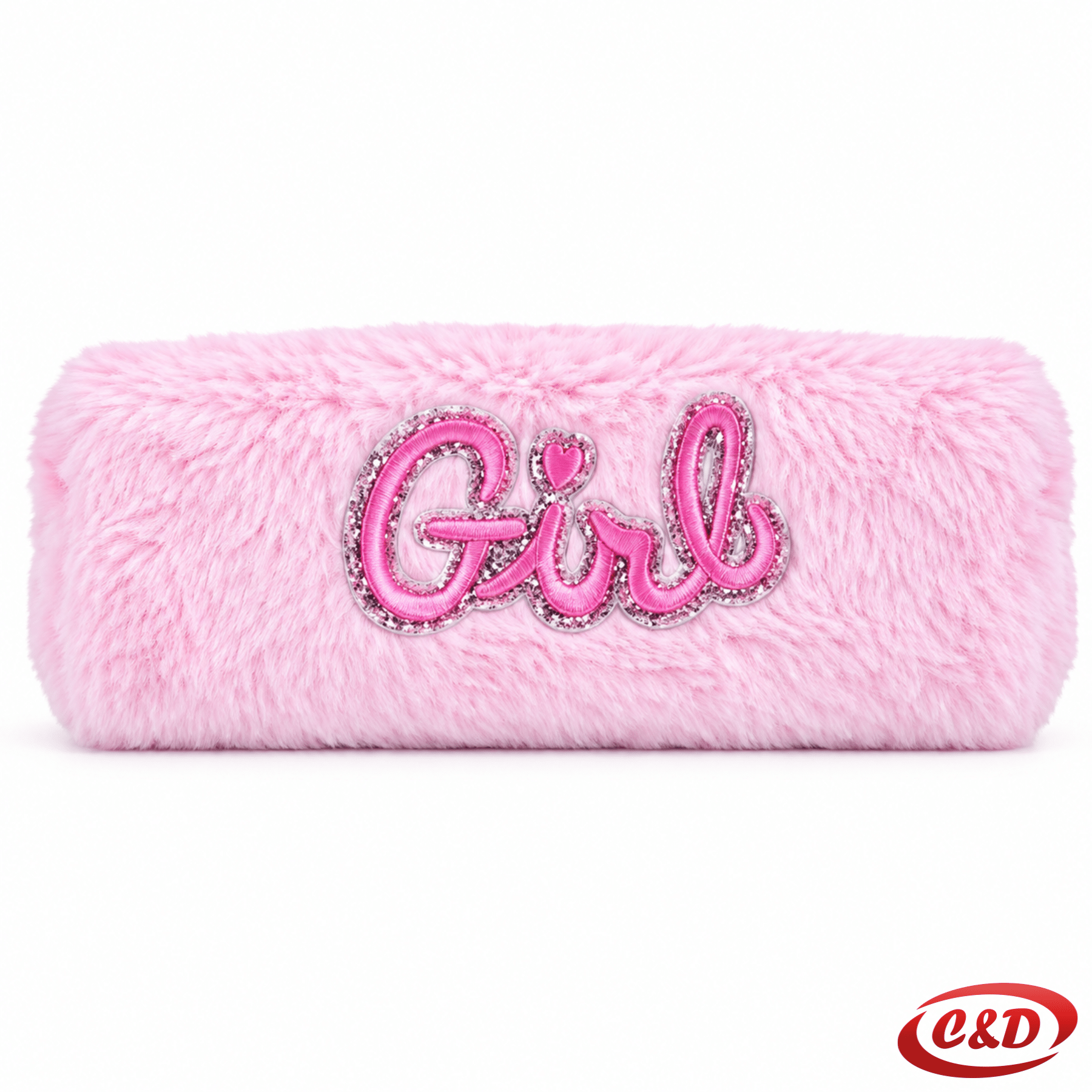 roza plišana pernica s natpisom Rozi Girl dimenzija 22 × 12 × 10 cm