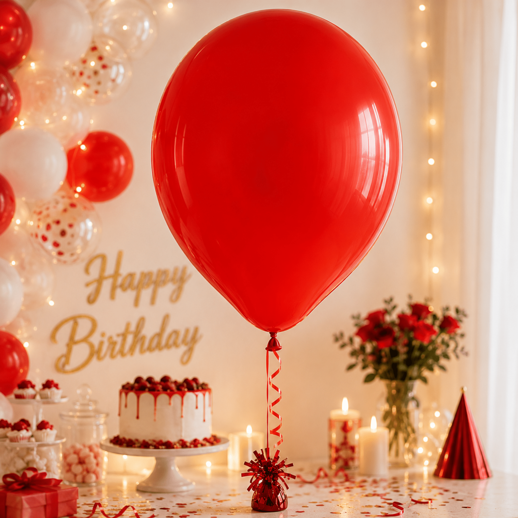 Crveni lateks balon veličine 90 cm i težine 25 g