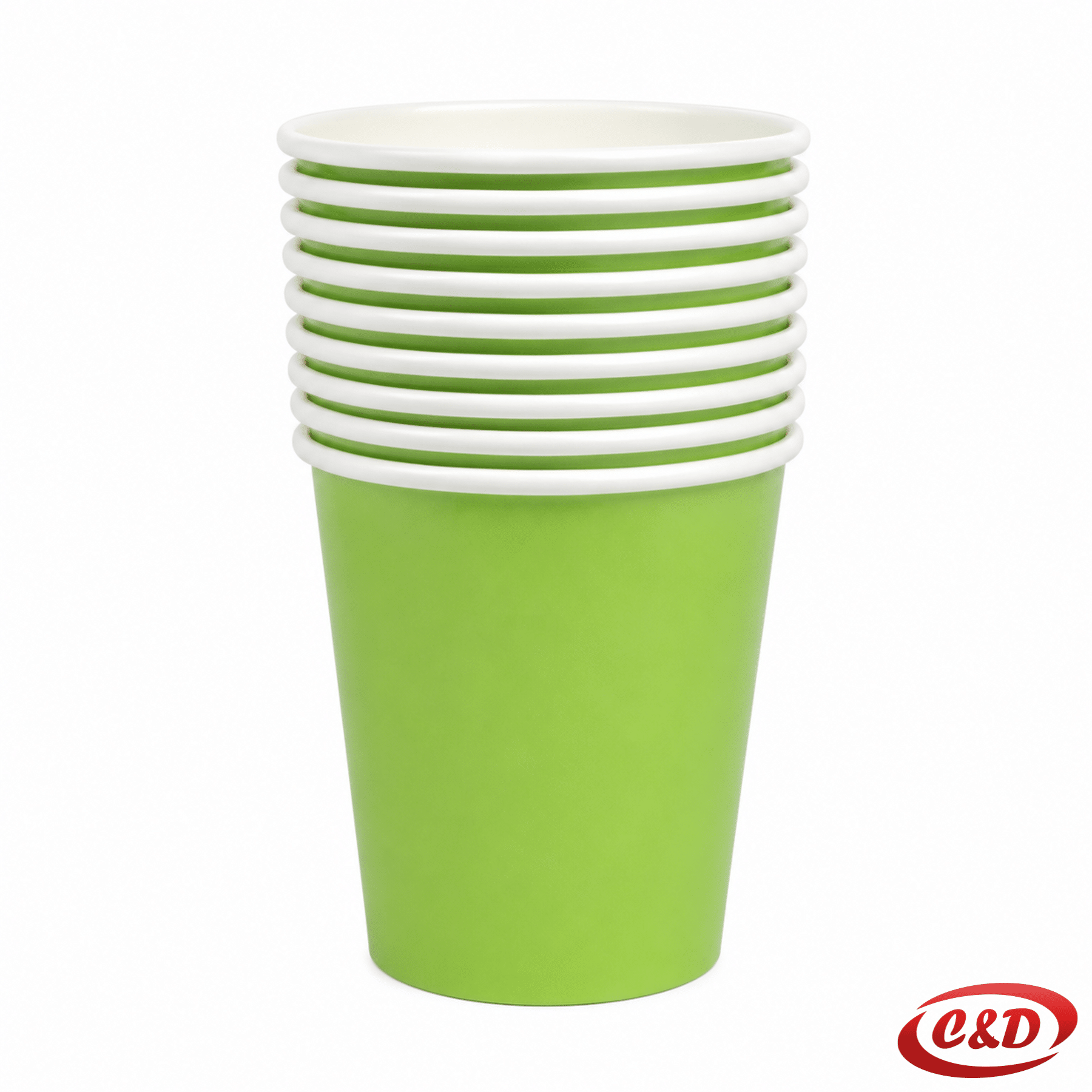 Zelene papirne party čaše zapremnine 300 ml, visine i promjera 8 cm, set 10/1