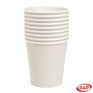 Bijele papirne party čaše zapremnine 300 ml, visine i promjera 8 cm, set 10/1