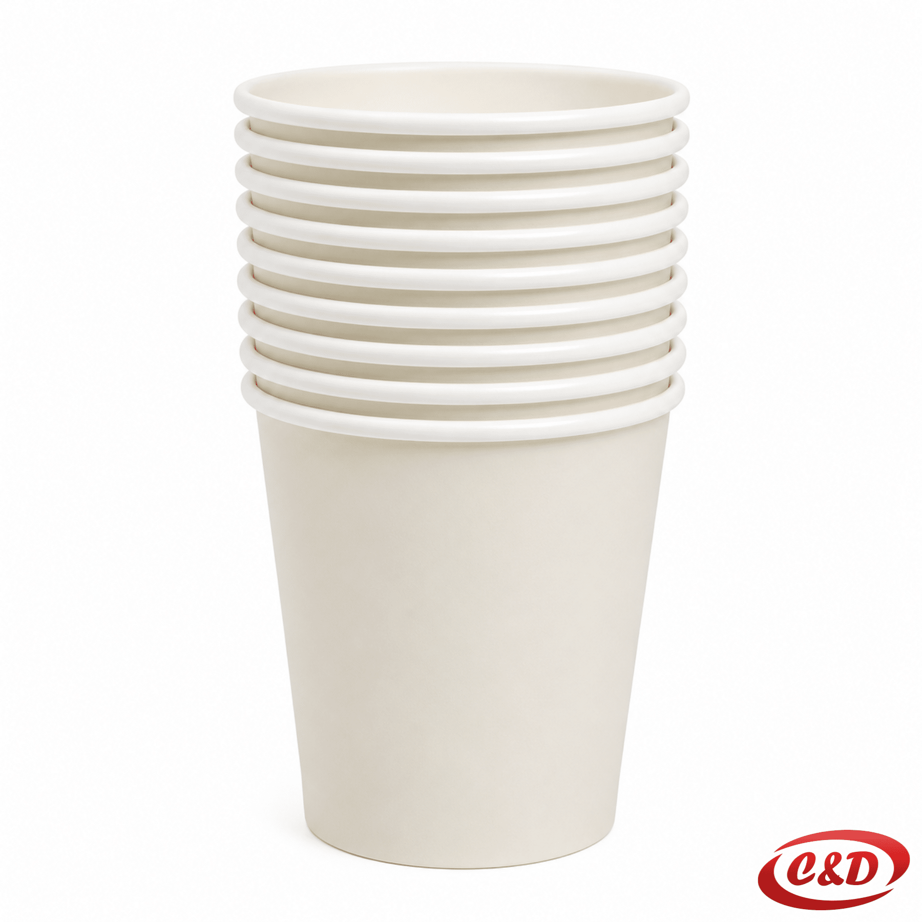 Bijele papirne party čaše zapremnine 300 ml, visine i promjera 8 cm, set 10/1