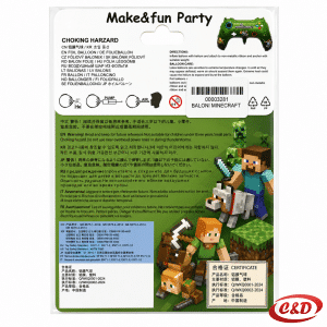 Minecraft joystick folija balon s likovima, dimenzija 41 × 70 cm, za punjenje zrakom ili helijem