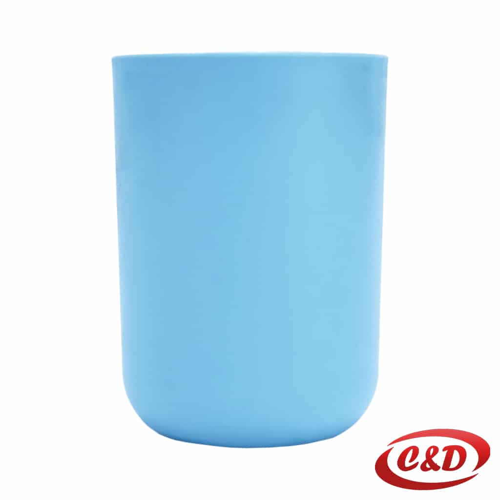 Okrugla plastična posuda za četkice za zube plave boje, dimenzija 10 × 6 cm