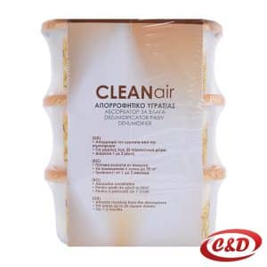 Pakiranje od tri CLEANair upijača vlage s mirisom vanilije, 100 g po posudici