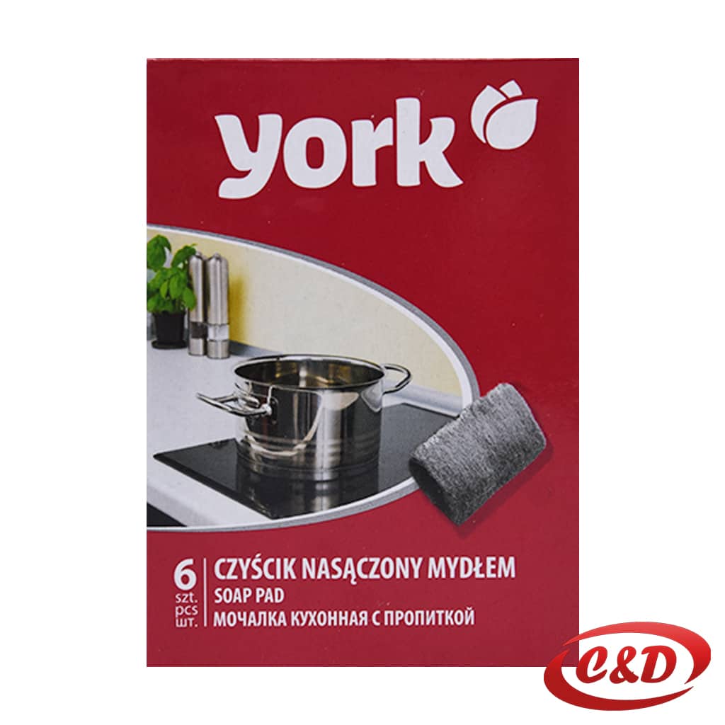 York jastučići od čelične vune sa sapunom dimenzija 6 × 6 cm u pakiranju od 6 komada