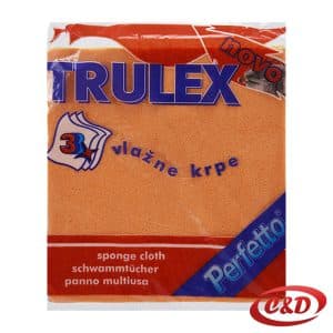Truleks krpe od polipropilena za pranje i brisanje u plavoj, žutoj i narančastoj boji, dimenzija 15 × 14 cm