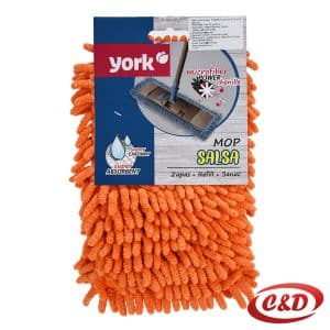 York Salsa zamjenska krpa od mikrovlakana s Power Chenille resama u narančastoj boji dimenzija 40 × 10 cm