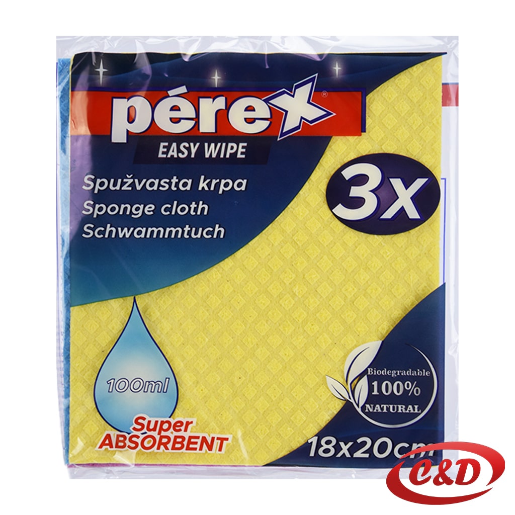Perex Truleks krpe od polipropilena u žutoj, roza i plavoj boji, dimenzija 18 × 20 cm