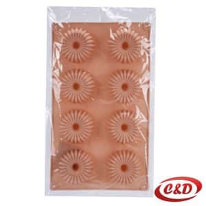 Silikonski kalup s 8 okruglih kalupa dimenzija 30 × 17 × 6 cm