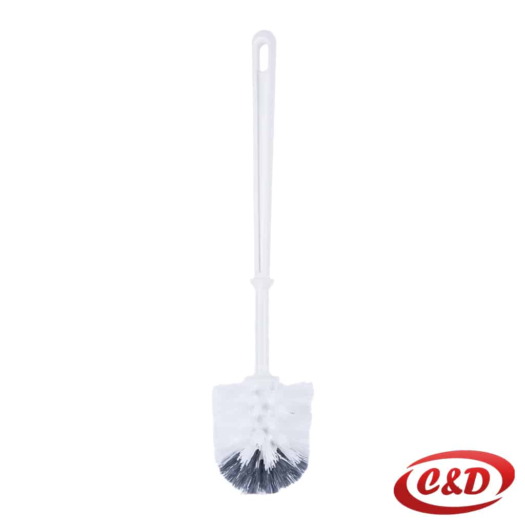 Bijelo-siva plastična WC četka za vješanje na zid dimenzija 32 × 4 cm