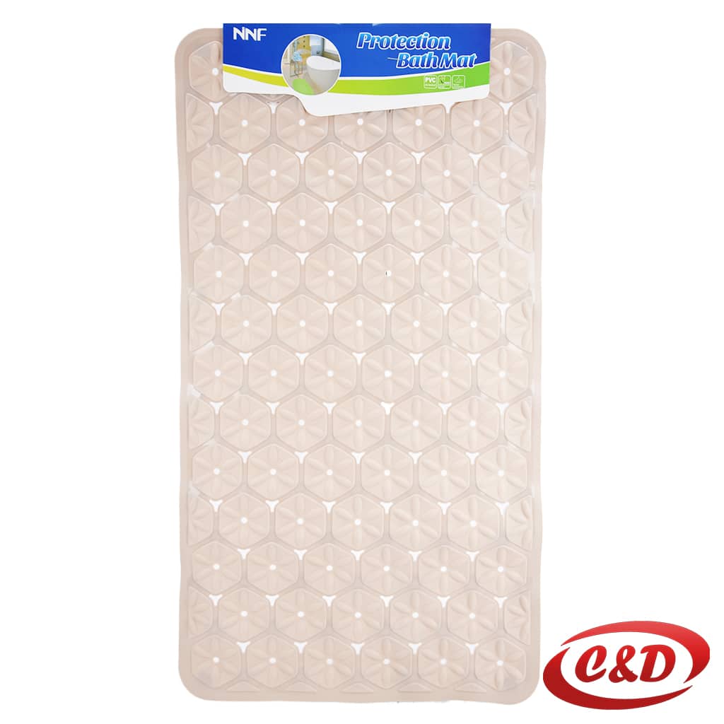 Smeđa protuklizna PVC podloga za tuš dimenzija 68 × 37 cm
