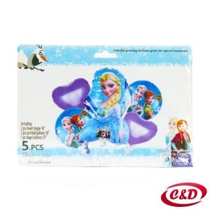 Folija balon set Frozen s Elsa balonom i ljubičastim balonima u obliku srca