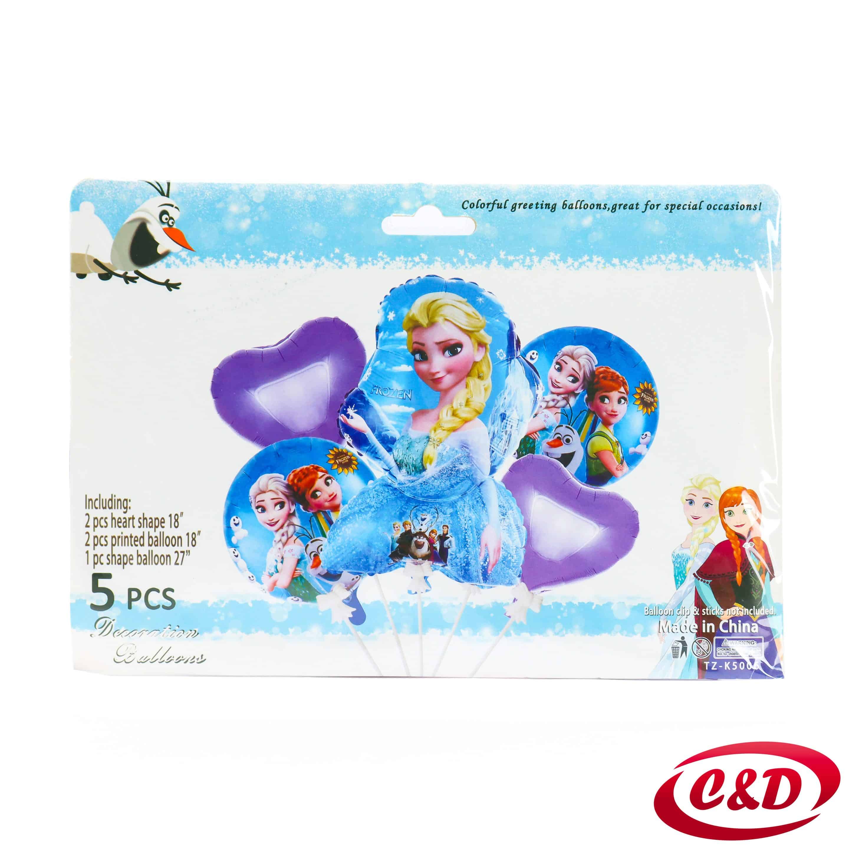 Folija balon set Frozen s Elsa balonom i ljubičastim balonima u obliku srca