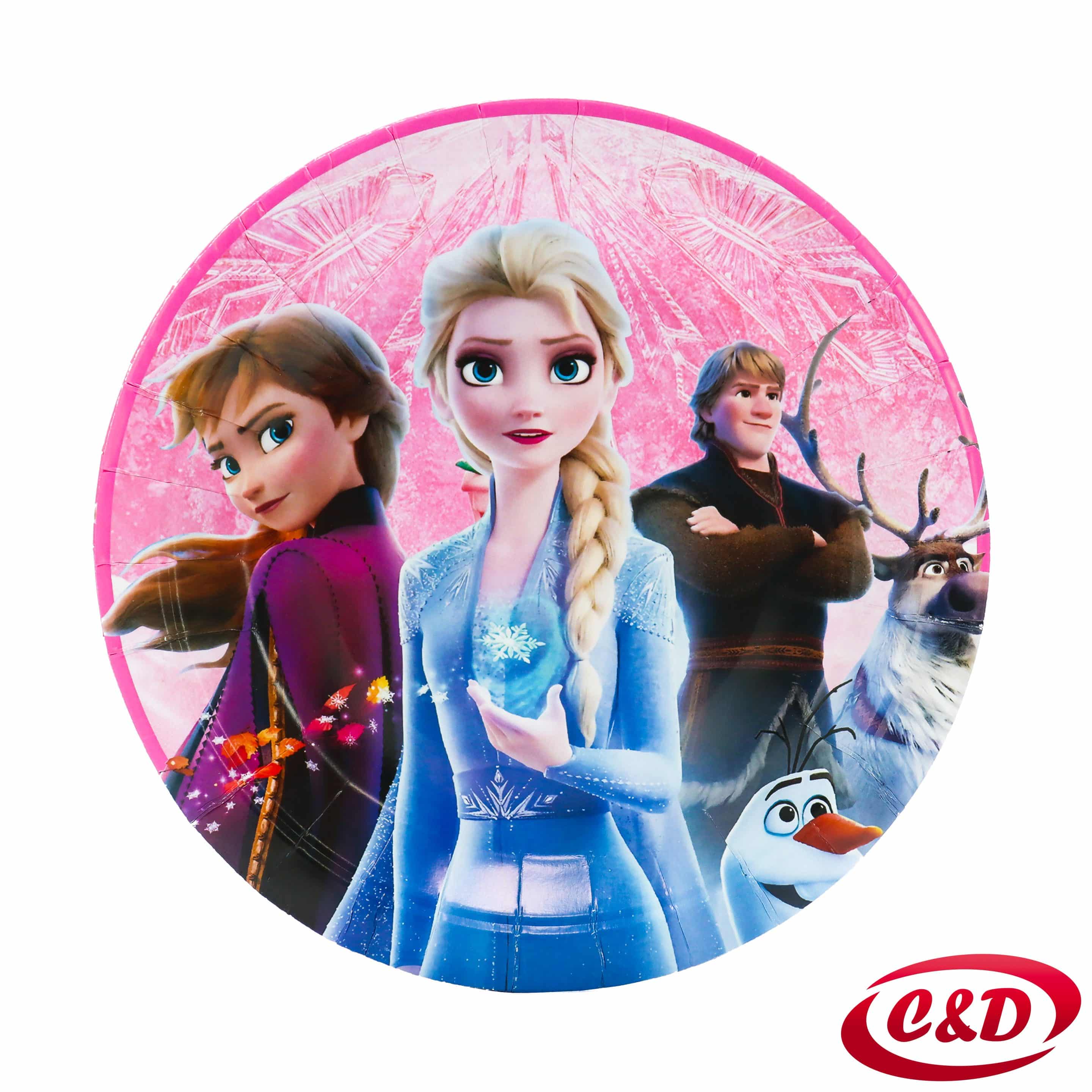 Papirnati party tanjuri s motivom Frozen u plavoj i roza boji