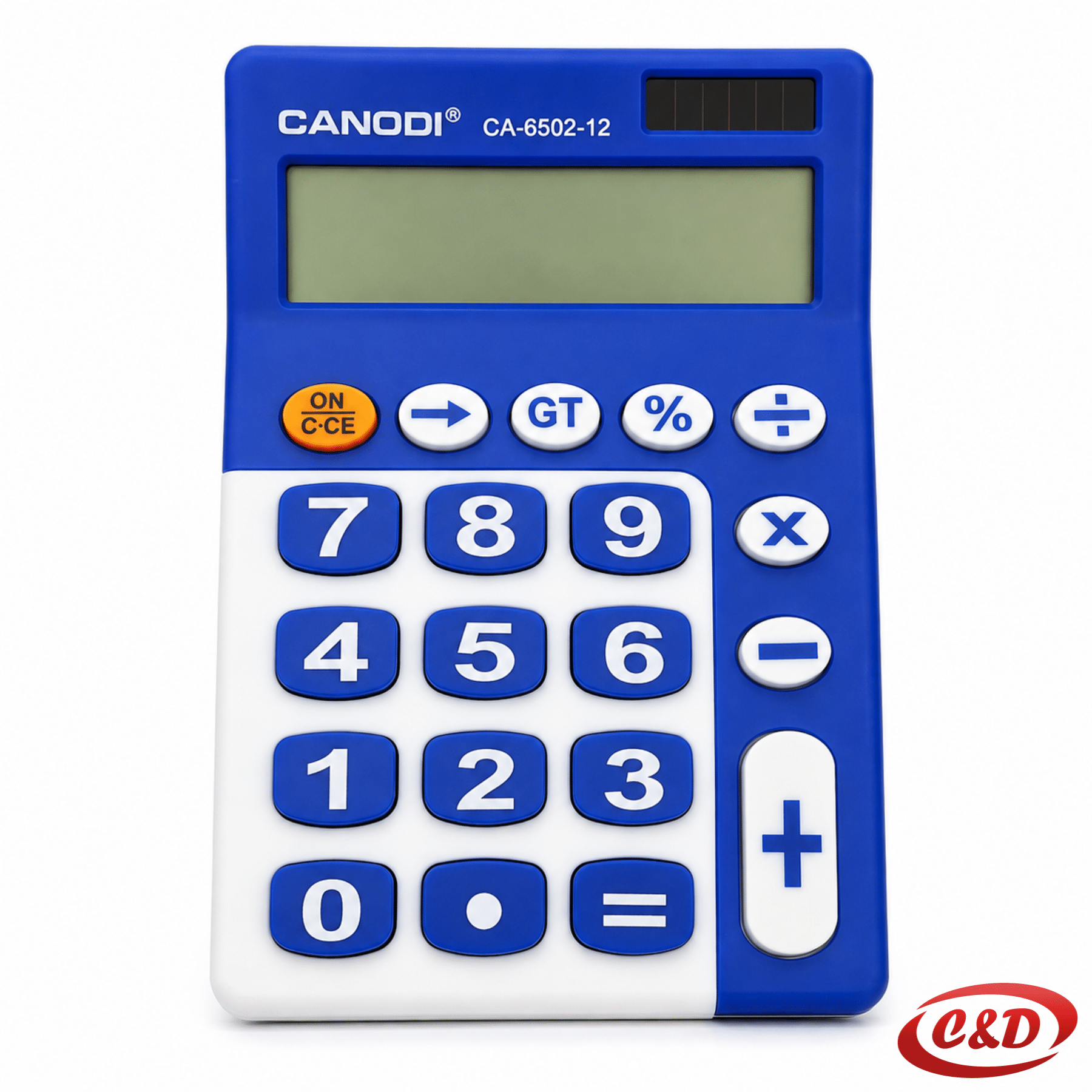 Canodi CA-6502-12 stolni kalkulator s 12-znamenkastim zaslonom u plavoj i bijeloj boji