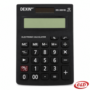 DEXIN BST KK-3851B stolni financijski kalkulator s 12-znamenkastim LCD zaslonom i solarnim napajanjem