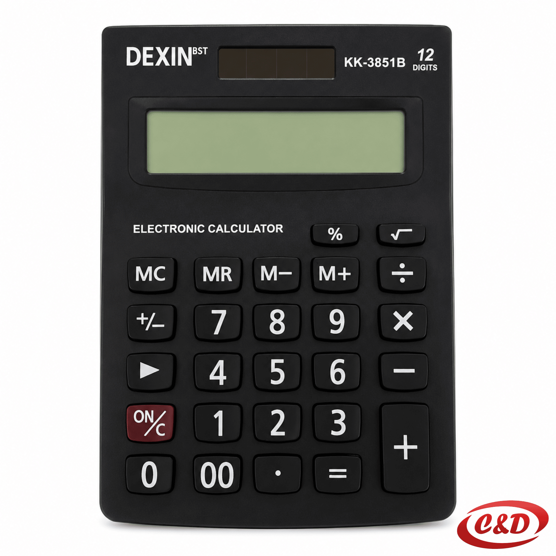 DEXIN BST KK-3851B stolni financijski kalkulator s 12-znamenkastim LCD zaslonom i solarnim napajanjem