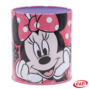Metalna posuda za olovke Minnie Mouse u rozoj i crnoj boji, visine 11 cm i promjera 10 cm
