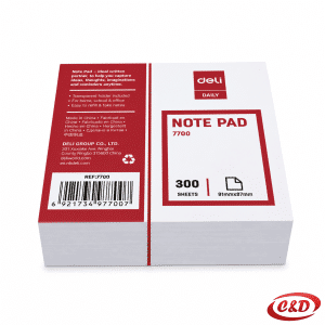 Blok kocka s 300 bijelih papirića dimenzija 9 × 8 cm