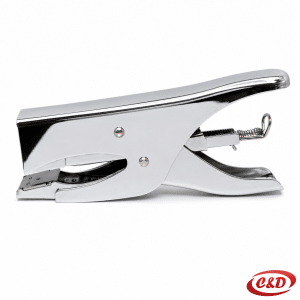 Metalna heftarica u sivoj boji za spajalice 24/6–8 i 26/6–8 dimenzija 18 × 6 cm