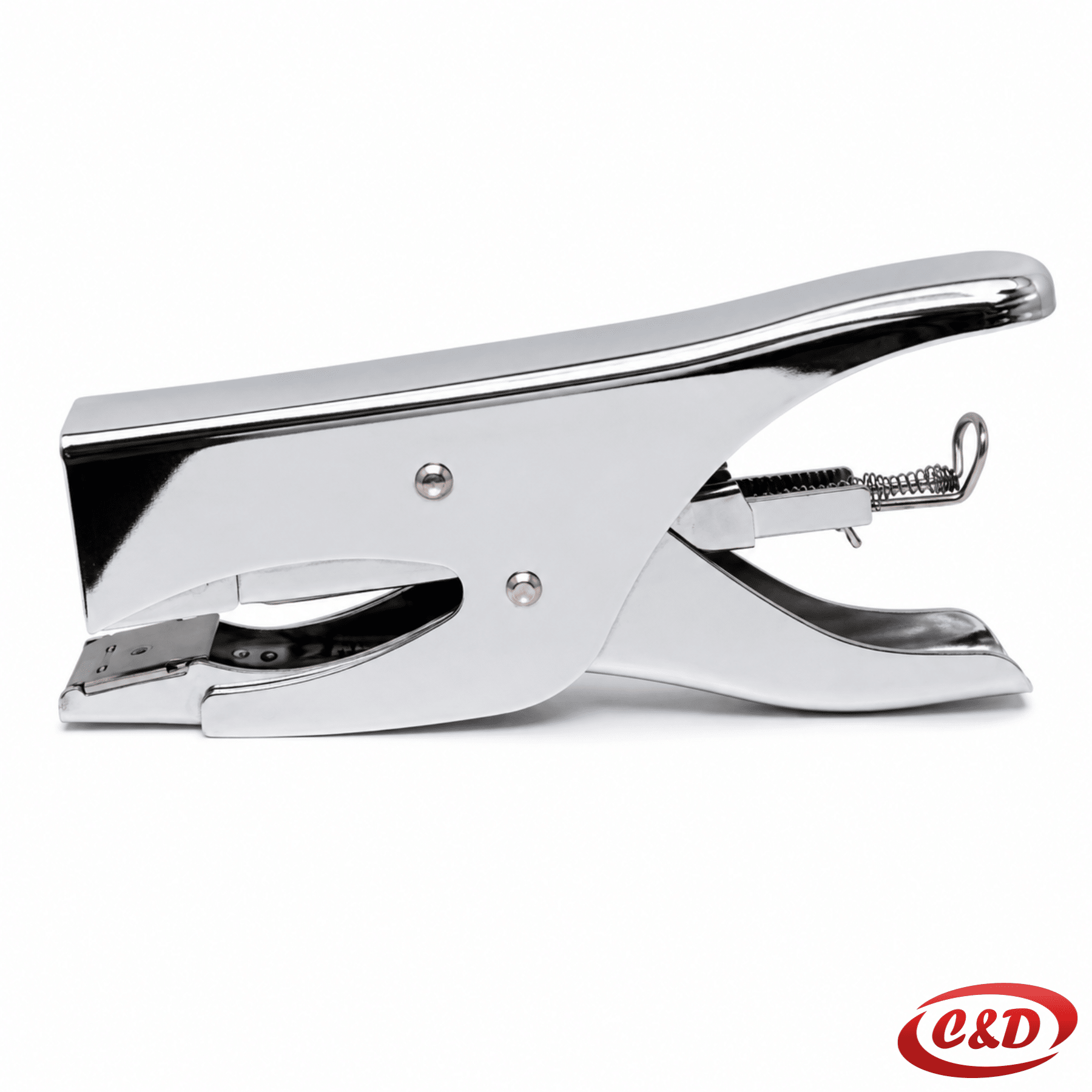 Metalna heftarica u sivoj boji za spajalice 24/6–8 i 26/6–8 dimenzija 18 × 6 cm