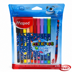 Maped flomasteri 12 boja s vrhom 2 mm u kartonskom pakiranju dimenzija 20 × 15 cm