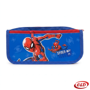 Crvena i plava pernica s motivom Spiderman od poliestera s dva pretinca i dva patentna zatvarača dimenzija 20 × 5 × 9 cm