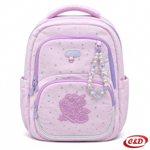 Roza i ljubičasti Play Etron Unicorn anatomski školski ruksak s anatomskim podesivim naramenicama, prsnom kopčom i ventilirajućim leđima, dimenzija 38 × 30 × 20 cm