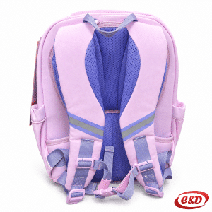 Roza i ljubičasti Play Etron Unicorn anatomski školski ruksak s anatomskim podesivim naramenicama, prsnom kopčom i ventilirajućim leđima, dimenzija 38 × 30 × 20 cm