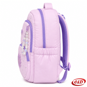 Roza i ljubičasti Play Etron Unicorn anatomski školski ruksak s anatomskim podesivim naramenicama, prsnom kopčom i ventilirajućim leđima, dimenzija 38 × 30 × 20 cm