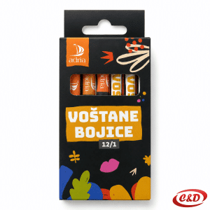 Adria voštane bojice 12/1 dužine 10 cm za crtanje i bojanje