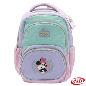 Play Etron Minnie Mouse Pastel anatomski školski ruksak u rozoj, ljubičastoj i zelenoj boji, dimenzija 38 × 30 × 20 cm