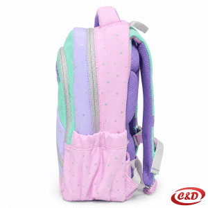 Play Etron Minnie Mouse Pastel anatomski školski ruksak u rozoj, ljubičastoj i zelenoj boji, dimenzija 38 × 30 × 20 cm