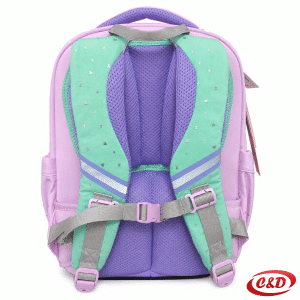Play Etron Minnie Mouse Pastel anatomski školski ruksak u rozoj, ljubičastoj i zelenoj boji, dimenzija 38 × 30 × 20 cm