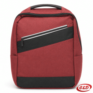 Crveno-crni anatomski ruksak od poliestera s pretincem za laptop, dodatnom pernicom i reflektirajućom linijom, 25 L