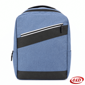 Plavo-crni anatomski ruksak od poliestera s pretincem za laptop, dodatnom pernicom i torbicom preko ramena, 25 L