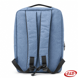 Plavo-crni anatomski ruksak od poliestera s pretincem za laptop, dodatnom pernicom i torbicom preko ramena, 25 L