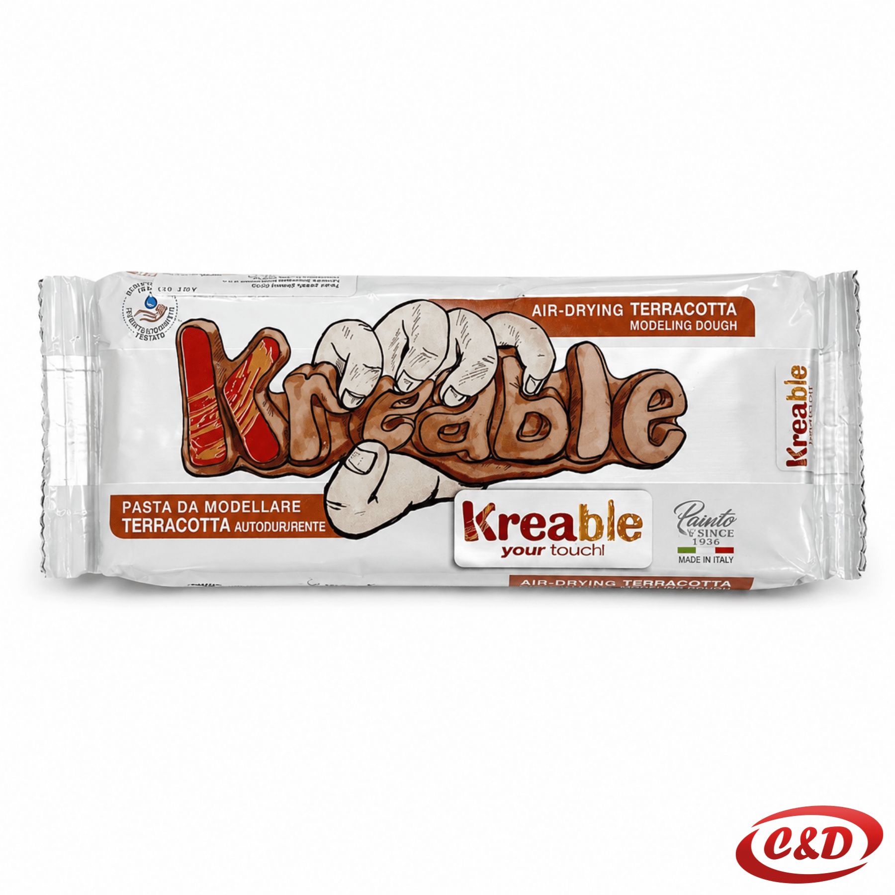 Smeđa glina za modeliranje težine 500 g, dimenzija 15 × 7 cm