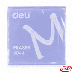 Deli ljubičasta gumica za brisanje dimenzija 3,5 × 3,5 × 1 cm