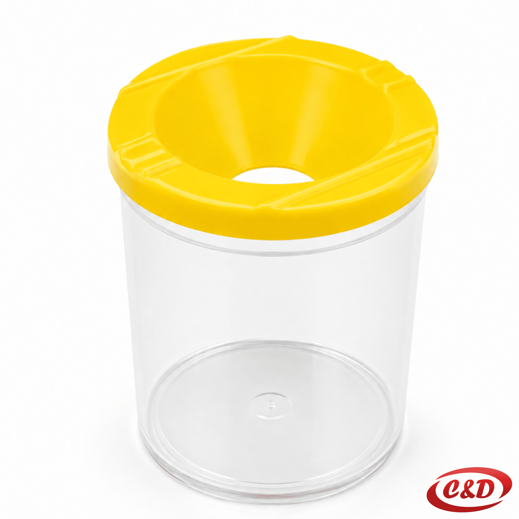 Žuta i prozirna plastična posuda za vodu za kistove s držačem za kistove, visine 7 cm