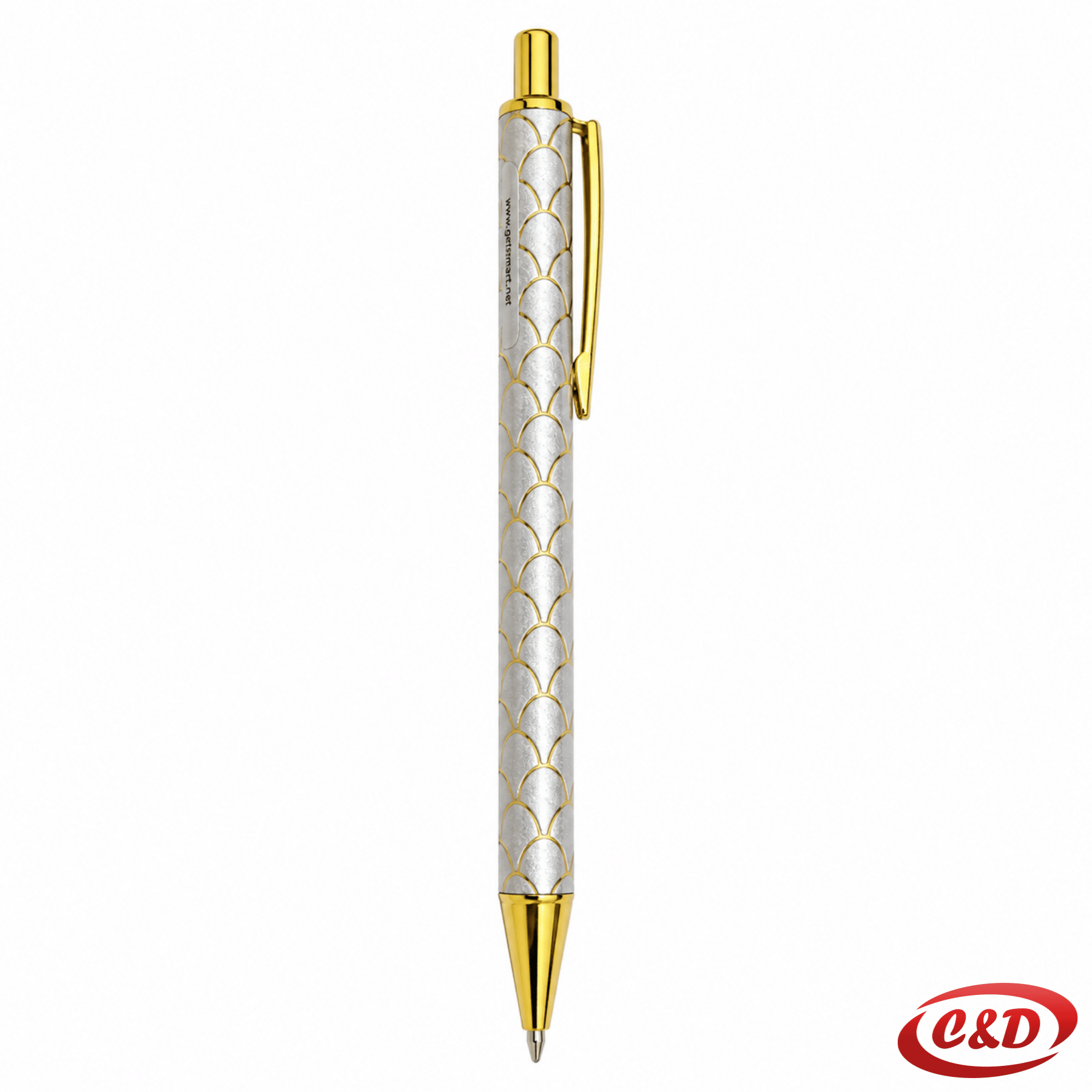 Spirit SIREN TTS 408041 bijelo-zlatna aluminijska kemijska olovka 1,0 mm s plavom tintom