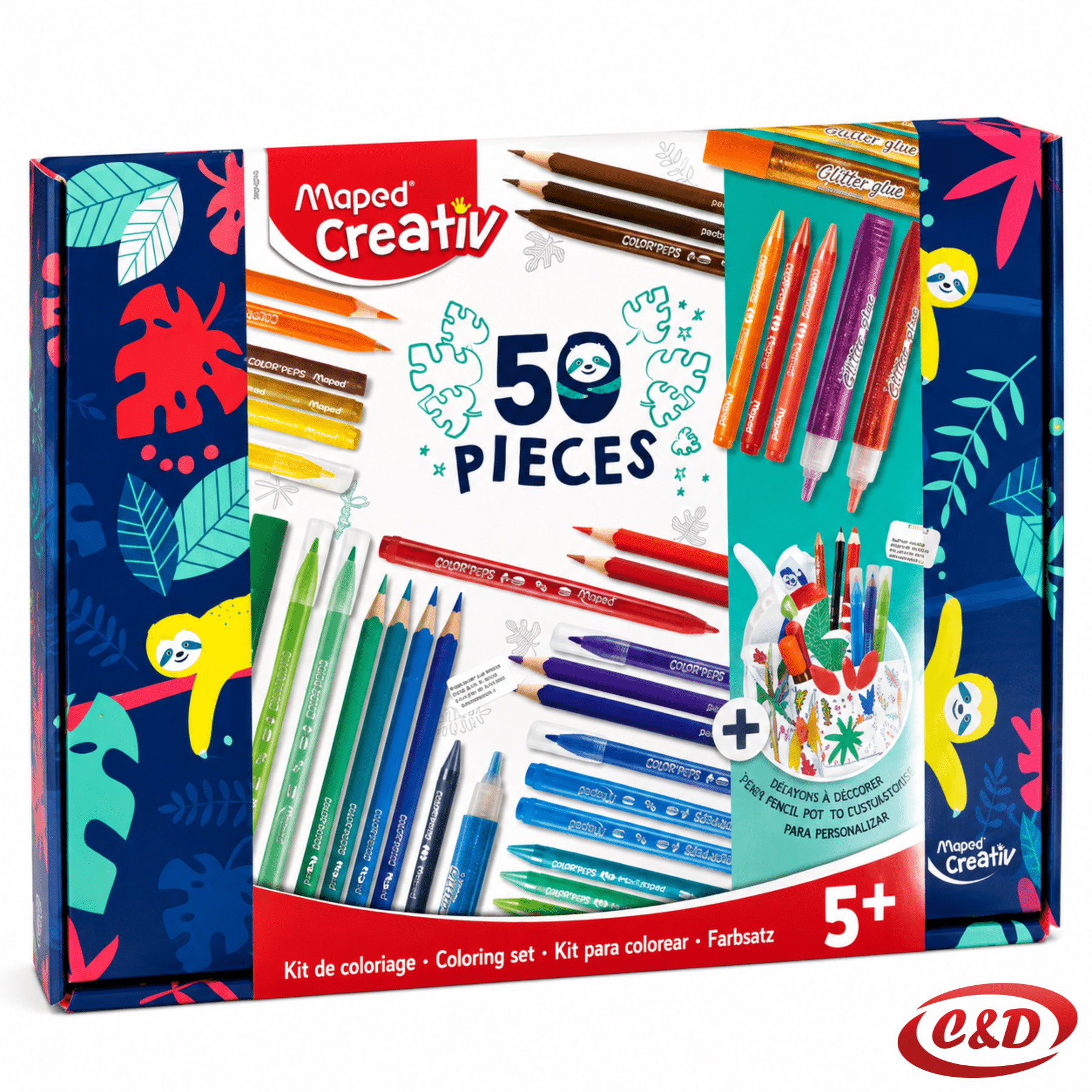 Maped Creativ Color'Peps 50/1 set s bojicama, flomasterima, glitter ljepilima i DIY stalkom
